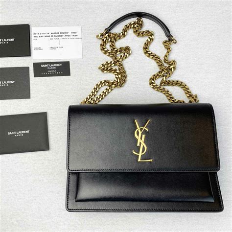 ysl sunset bag black and gold